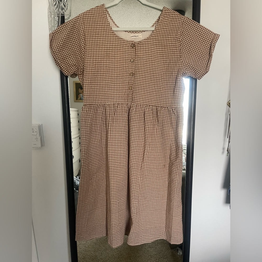 Little Cottonwood Gingham print knee length dress